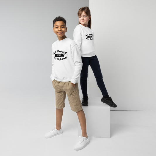 All Aboard for School Youth crewneck sweatshirt