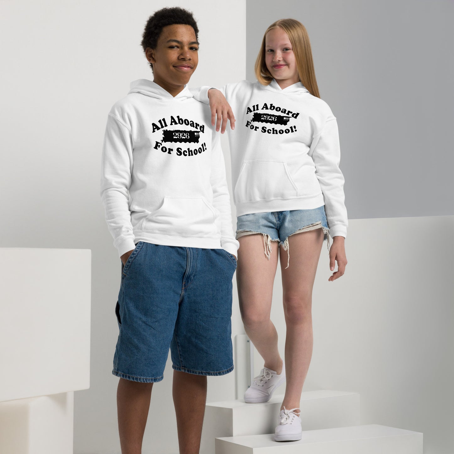 All Aboard for School Youth heavy blend hoodie