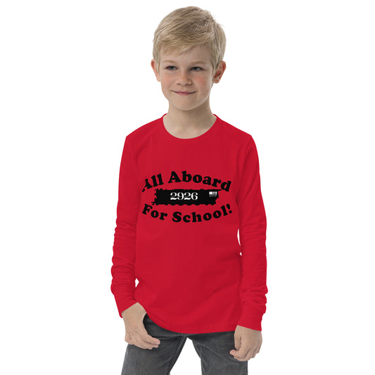 All Aboard for School Youth long sleeve tee